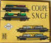 Coffret "Coupe SNCF". Compos� de 4 wagons � bogies charg�s.